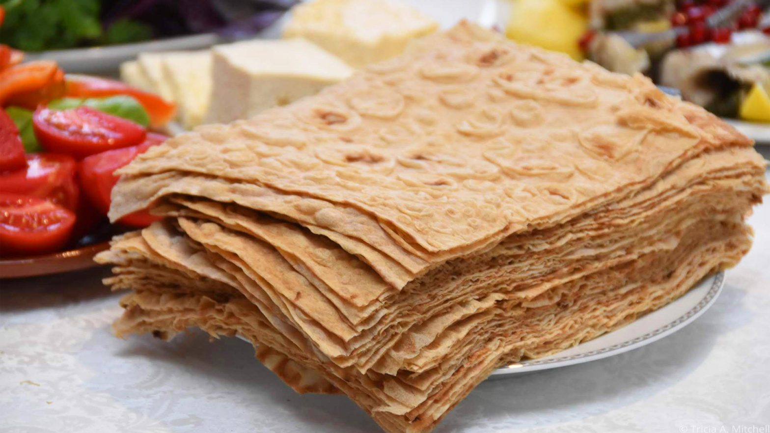 A stack of lavash in Armenia.